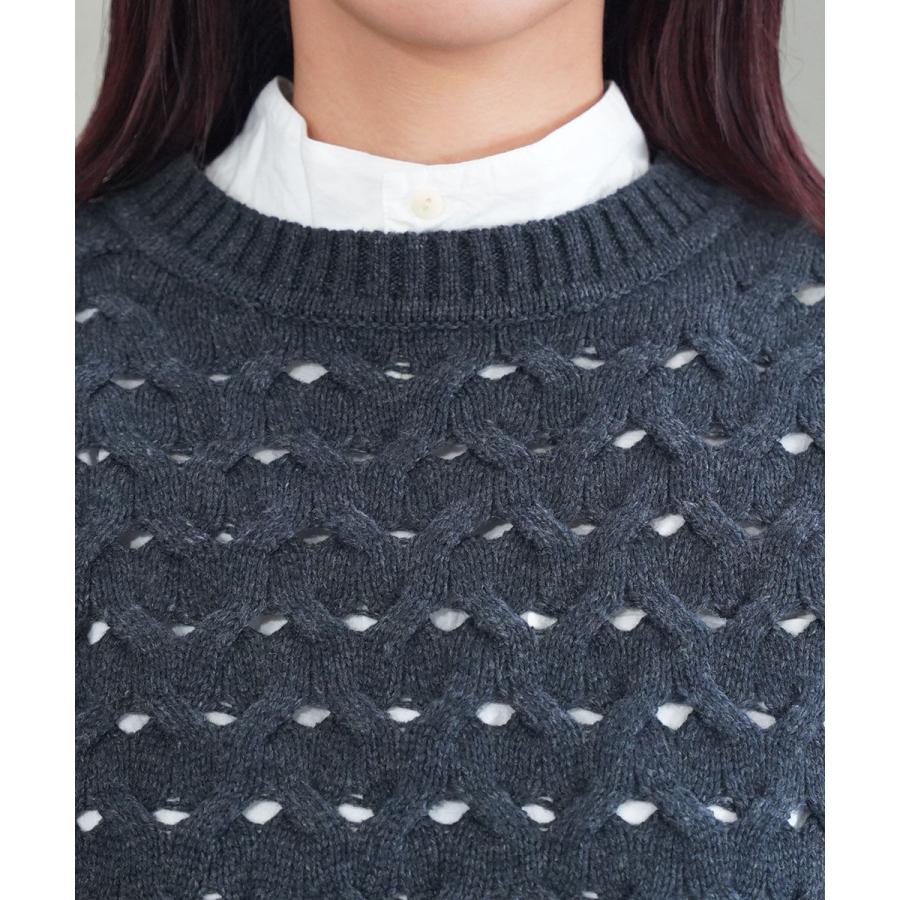 ミディウミ ショート編みパターンベスト Midi-Umi 2025秋冬新作