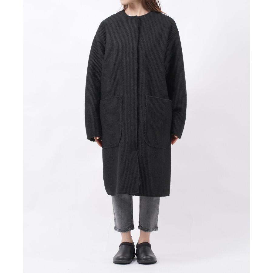 【値下】Midi Umi ミディウミ　美品　ロングコート　ボア　インナー付　黒 ミディウミ リバーシブル コート ロングコート Midi-Umi レディース