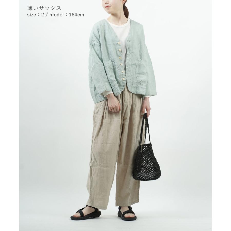快晴堂 カイセイドウ ふわふわ・カーデ ジャパンリネン レディース