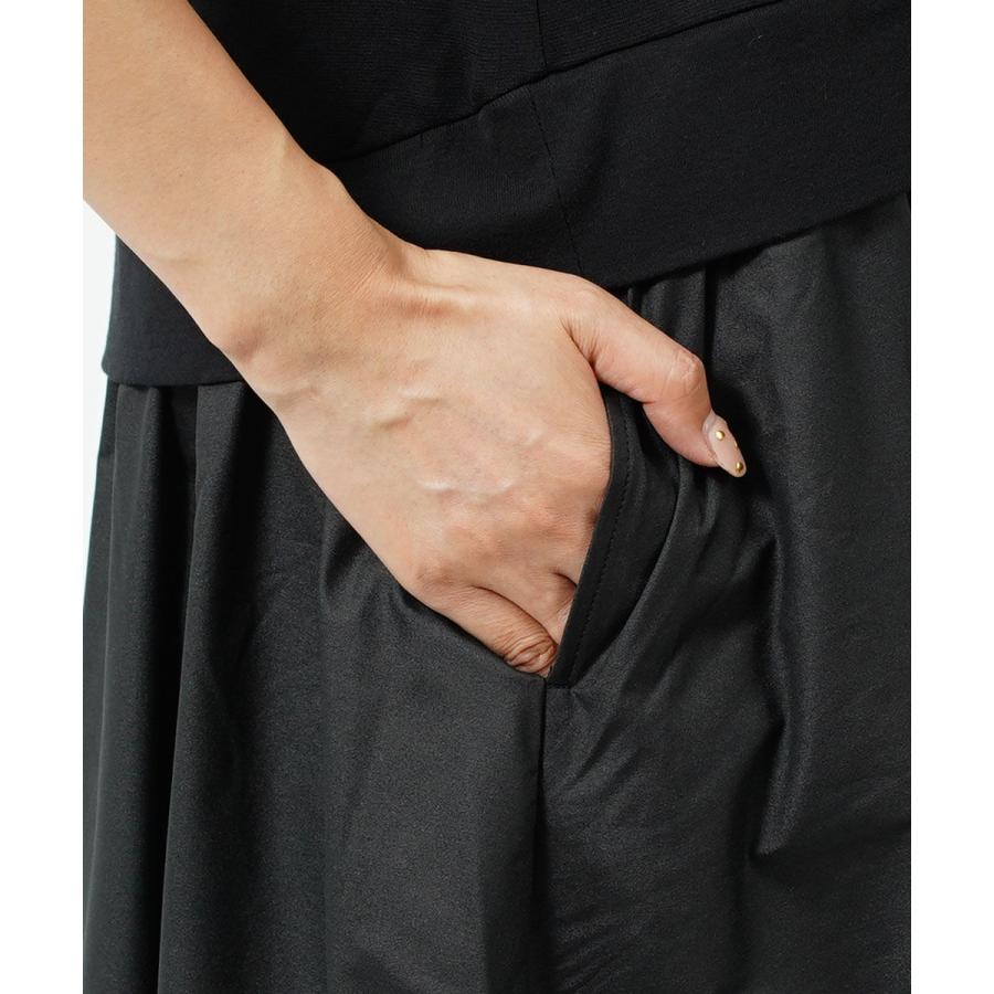 ププラ タフタ×ミラノジャージィ 切り替えワンピース PUPULA 333024 国内正規品 220309 送料無料 PUPULA（ププラ） ワンピース タフタ×ミラノジャージィ 切り替え