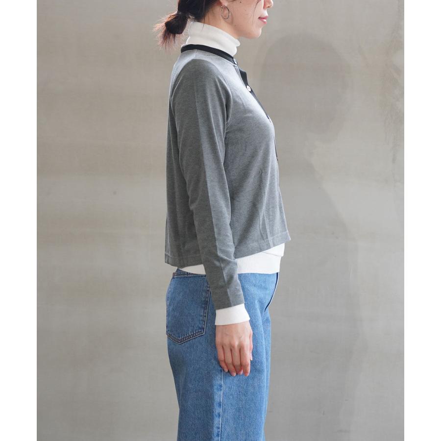 PUPULA（ププラ） MIPストレッチスウェード 配色カーディガン PUPULA