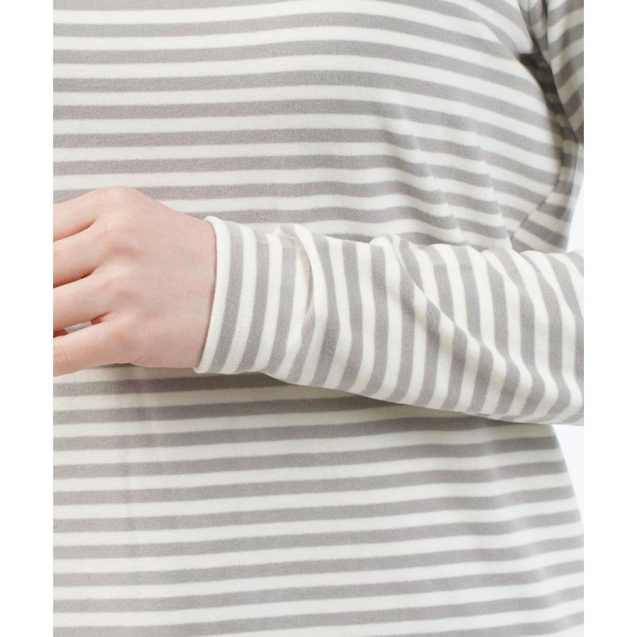 ププラ MIPストレッチスウェード ボーダー ボートネックカットソー PUPULA 333069 国内正規品 220309 送料無料 PUPULA（ププラ） MIPストレッチスウェード ボーダー ボートネック