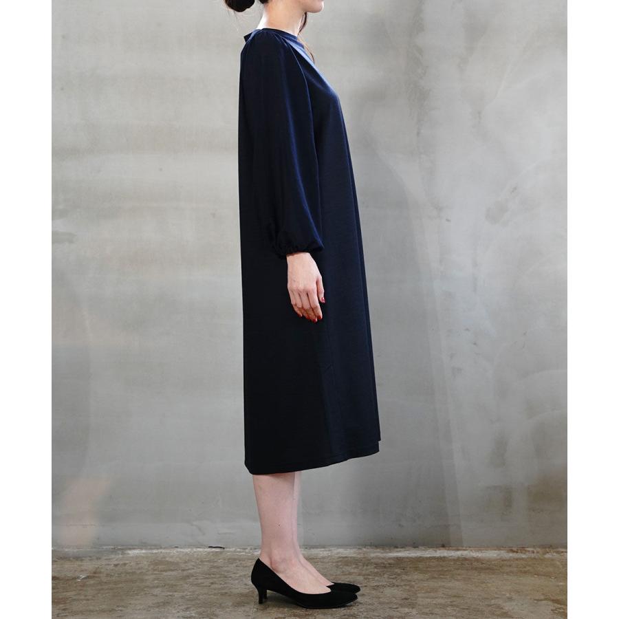 PUPULA（ププラ） ジャガード×ボイルスリーブ ワンピース レディース