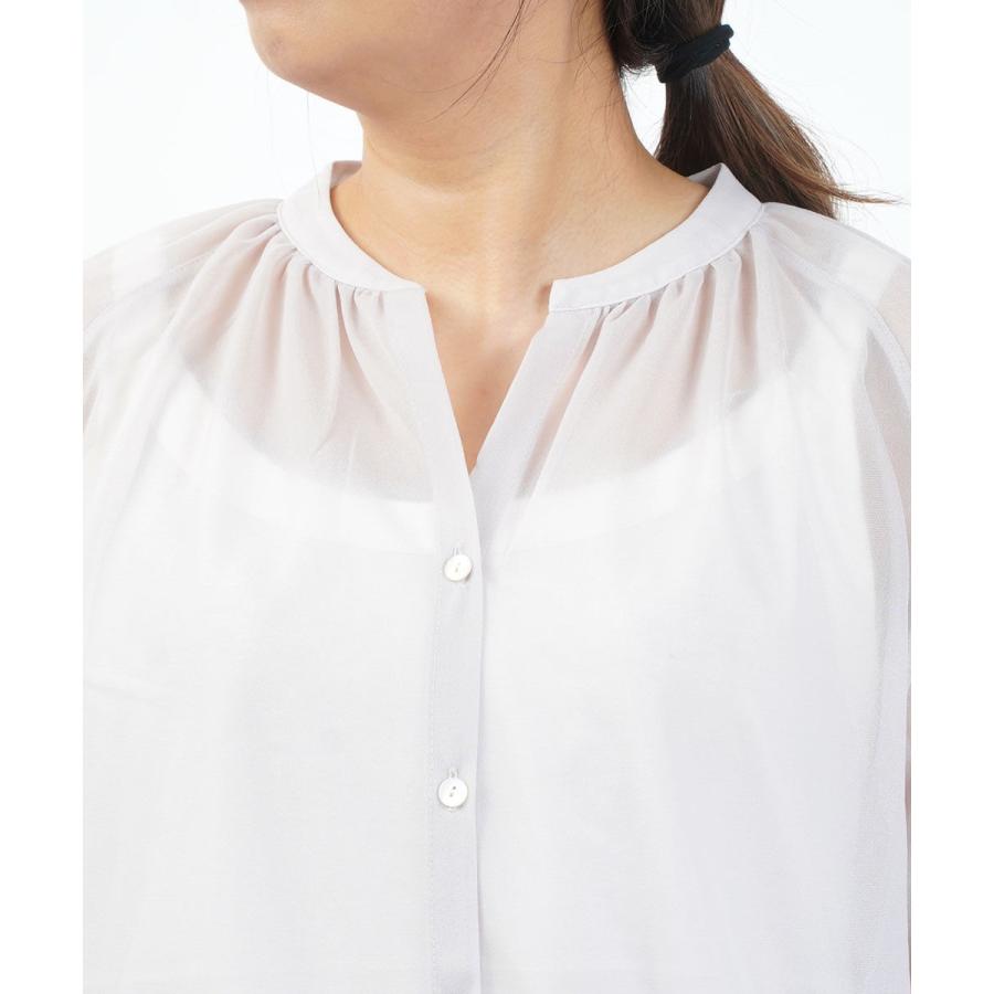 PUPULA（ププラ） トリコットオーガンジー フロントボタン シアー