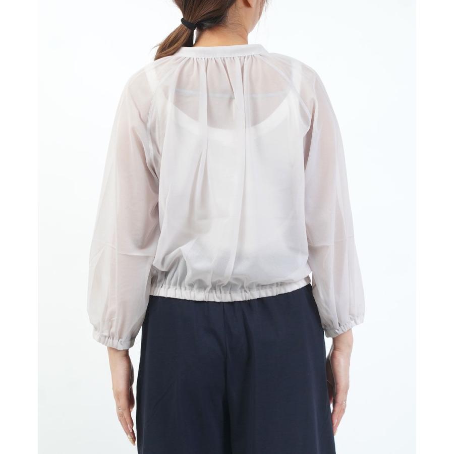 ププラ トリコットオーガンジー フロントボタン シアー ジャケット PUPULA 346005 国内正規品 2025春夏新作 送料無料 PUPULA（ププラ） トリコットオーガンジー フロントボタン シアー