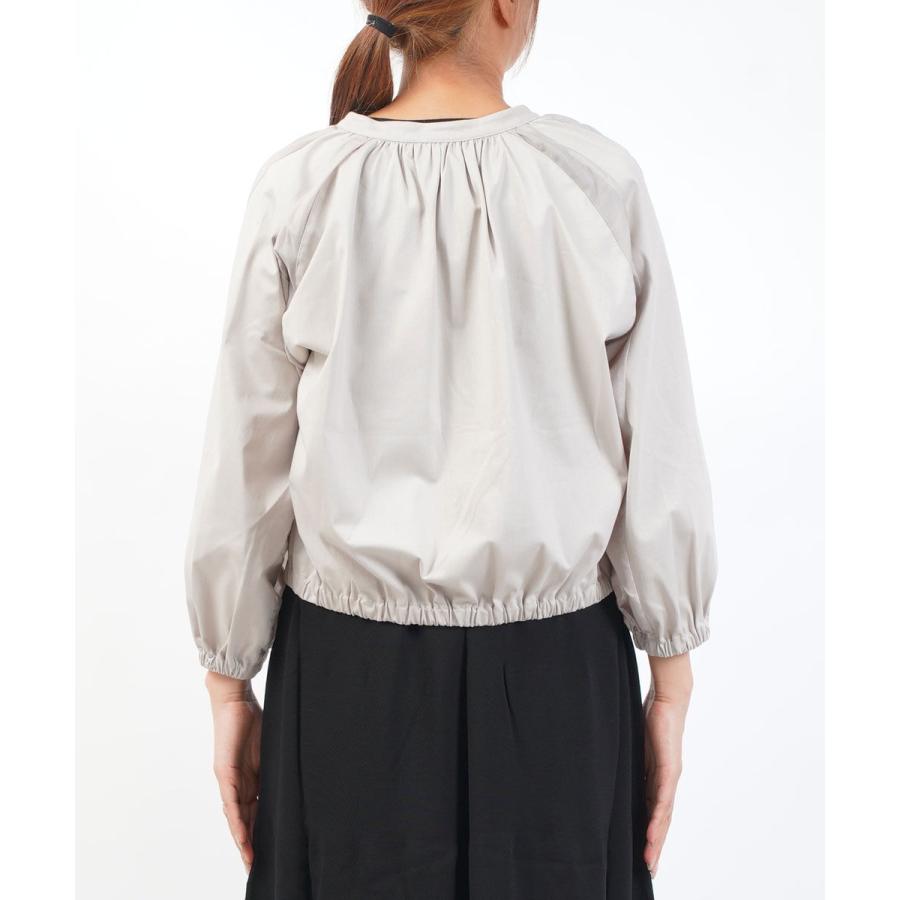 ププラ コットンミックストリコット×ローン切り替え フロントボタン ノーカラージャケット PUPULA 346051 国内正規品 220409 送料無料 PUPULA（ププラ） コットンミックストリコット×ローン切り替え