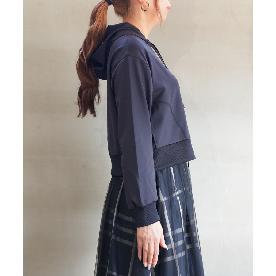 ププラ ダブルジャージィ ネオリブ ショートジャケット フーディ パーカ PUPULA 346059 国内正規品 220409 送料無料 PUPULA（ププラ） ダブルジャージィ ネオリブ ショートジャケット