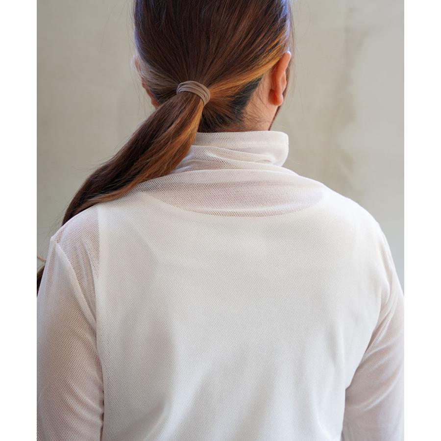 PUPULA（ププラ） ベロアメッシュ ボトルネック カットソー レディース