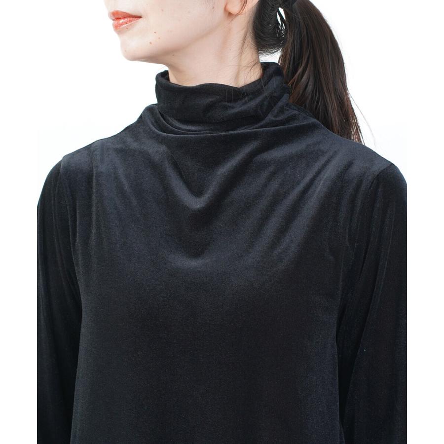 PUPULA（ププラ） シアーベロア タートルネック ワンピース レディース