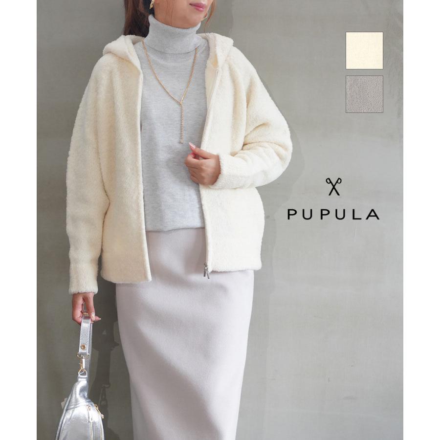 ププラ ビションボア ドルマンパーカ フーディ PUPULA 346308 国内正規品 220409 送料無料 PUPULA（ププラ） ビションボア ドルマンパーカ フーディ レディース