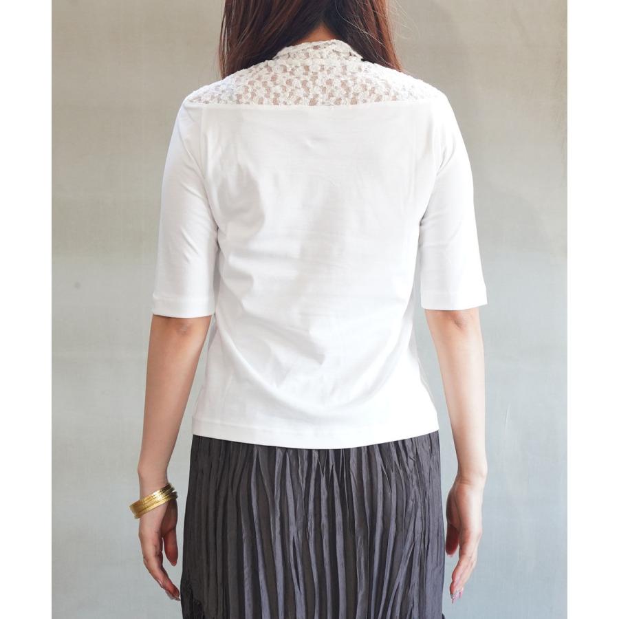 PUPULA（ププラ） アナヤスムースジャージィ×シュリンクレース 5分袖