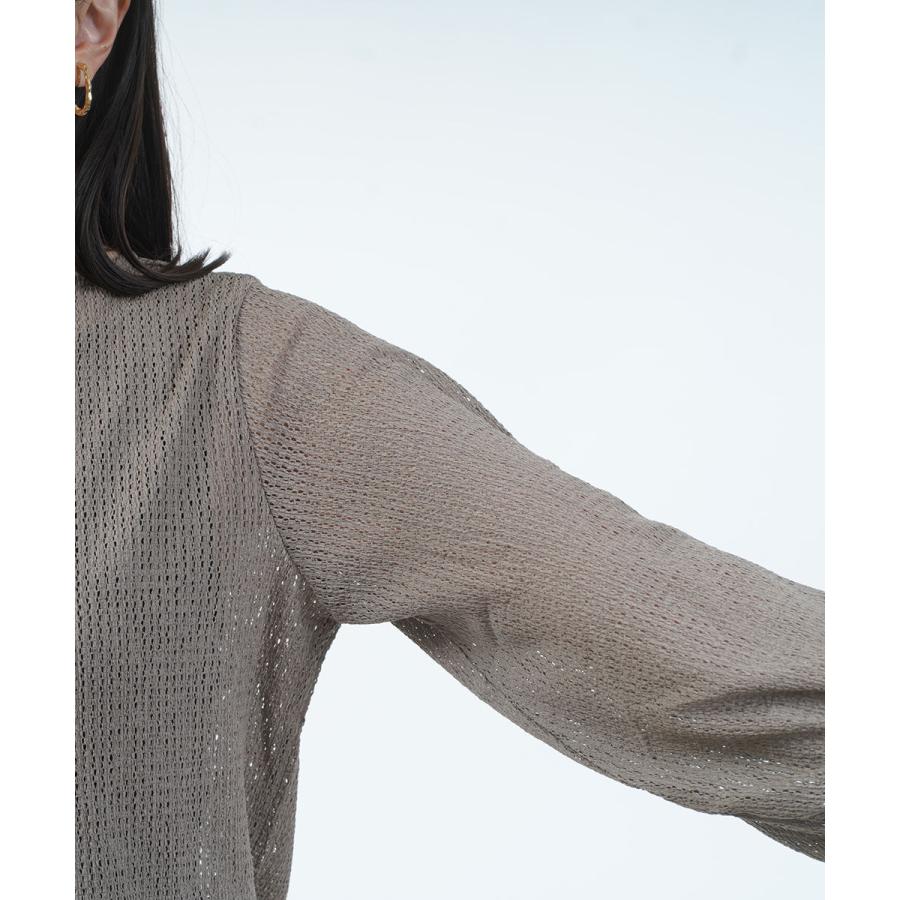 PUPULA（ププラ） シアーレース 長袖 パフスリーブ プルオーバー