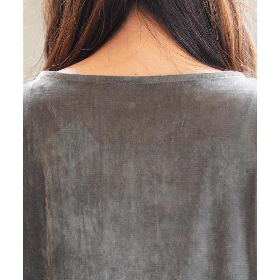 PUPULA（ププラ） チュールフロッキー 7分袖 シアー プルオーバー