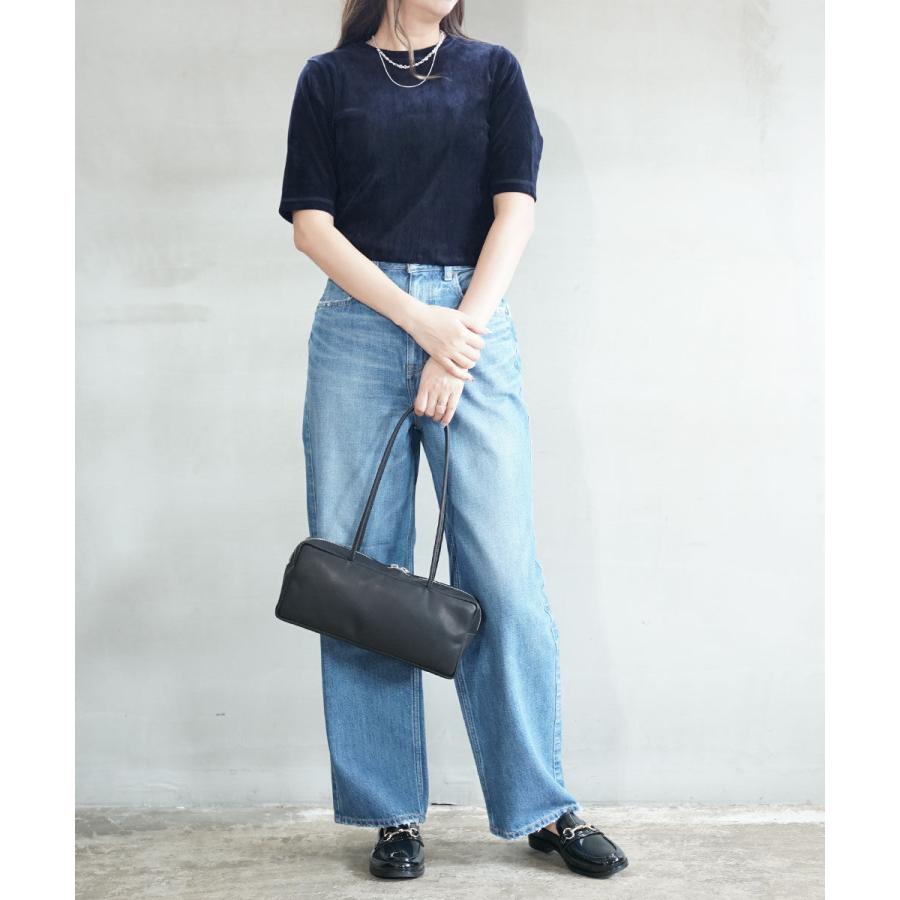 PUPULA（ププラ） チュールフロッキー 5分袖 クルーネック プル