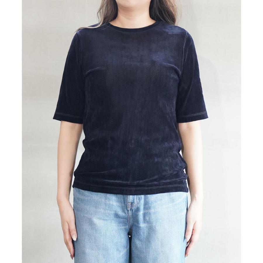 PUPULA（ププラ） チュールフロッキー 5分袖 クルーネック プル