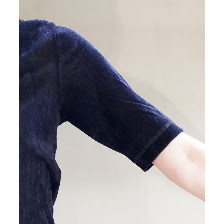 PUPULA（ププラ） チュールフロッキー 5分袖 タートルネック プル