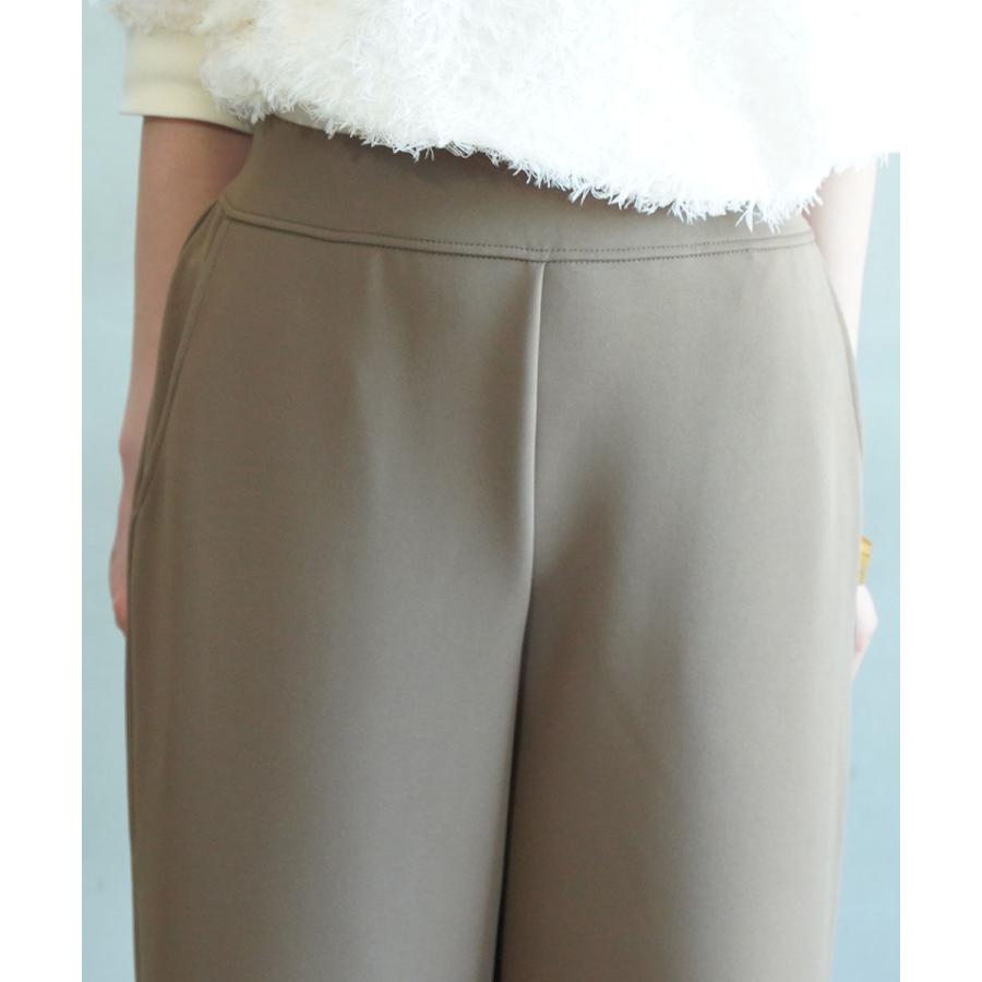 PUPULA（ププラ） アクアダブルニットスリット入り ストレートパンツ