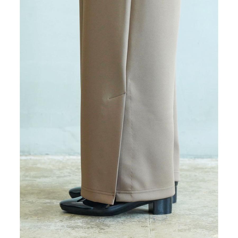 ププラ アクアダブルニットスリット入り ストレートパンツ PUPULA 359051 国内正規品 2025秋冬新作 送料無料 PUPULA（ププラ） アクアダブルニットスリット入り ストレートパンツ