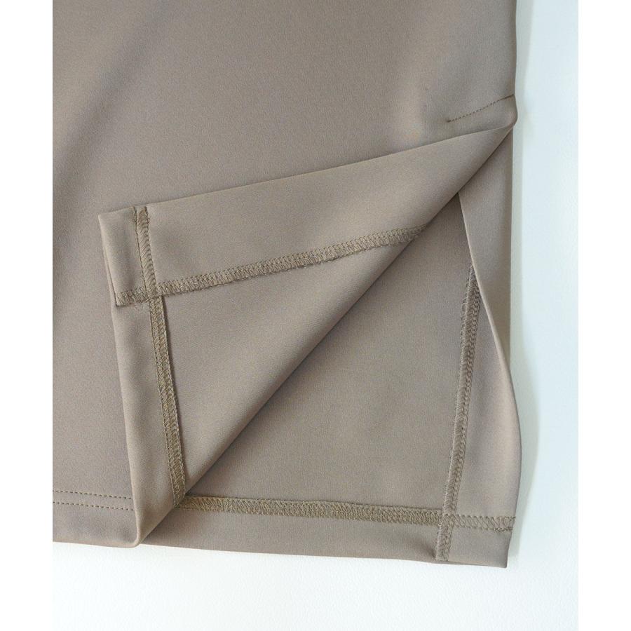 PUPULA（ププラ） アクアダブルニットスリット入り ストレートパンツ