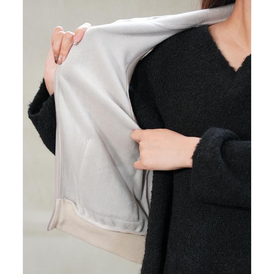 PUPULA（ププラ） サーキュラーニットフリース×リブ フードベスト