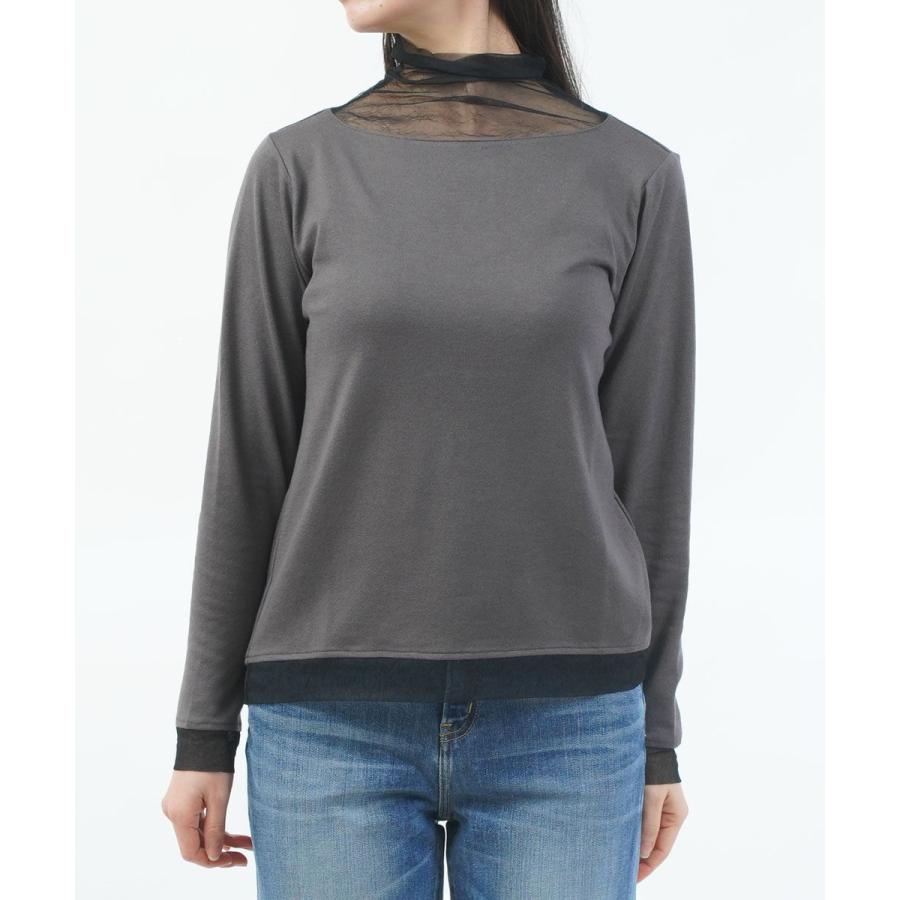 PUPULA（ププラ） バンダリーニット×チュール シアータートルネック