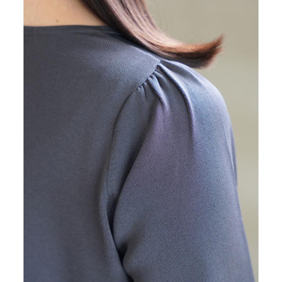 PUPULA（ププラ） レーヨン混 ミラノリブニット クルーネックプル