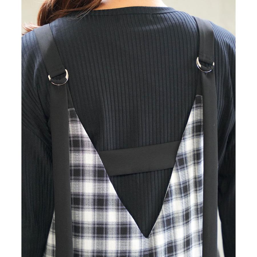 シニヨン チェックVネックサロペット CHIGNON レディース 国内正規品