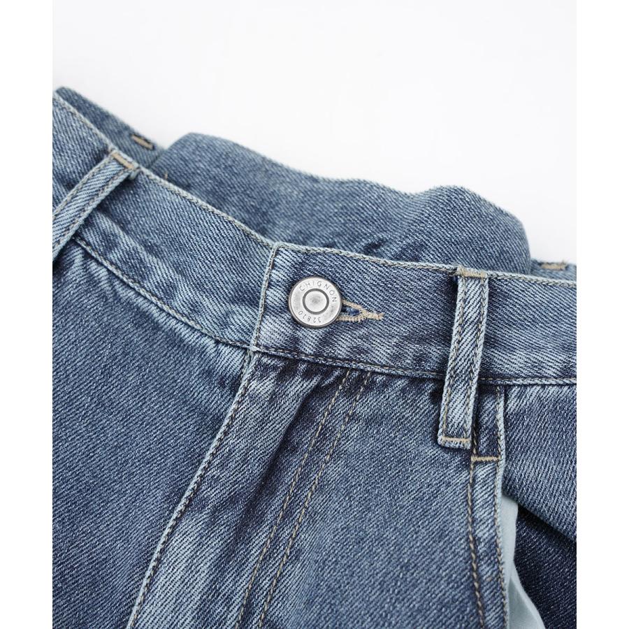 シニヨン シンチバック デニムワイドパンツ CHIGNON レディース シニヨン シンチバック デニムワイドパンツ CHIGNON レディース