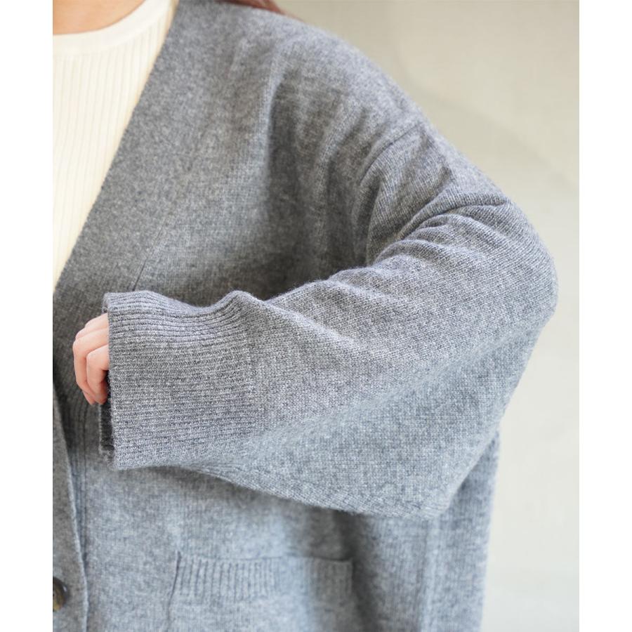 ミズイロインド ワイドVネックカーディガン mizuiro ind 2025秋冬新作