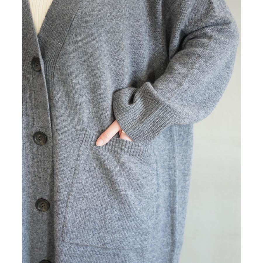 ミズイロインド ワイドVネックカーディガン mizuiro ind 2025秋冬新作