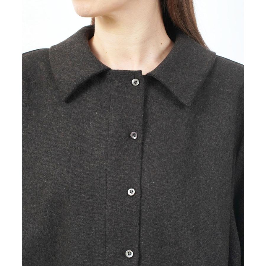 ミズイロインド ウールブレンド バルーンスリーブチュニックシャツ