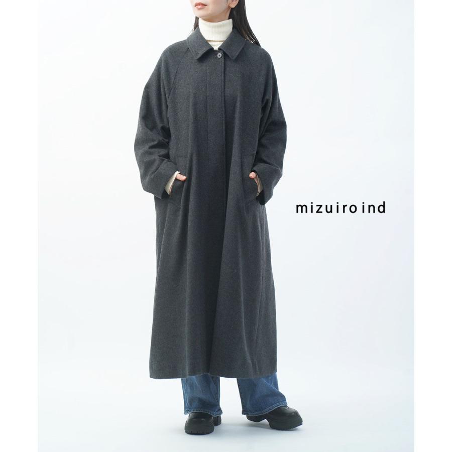 ミズイロインド ウールブレンドバルマカーンコート mizuiro ind