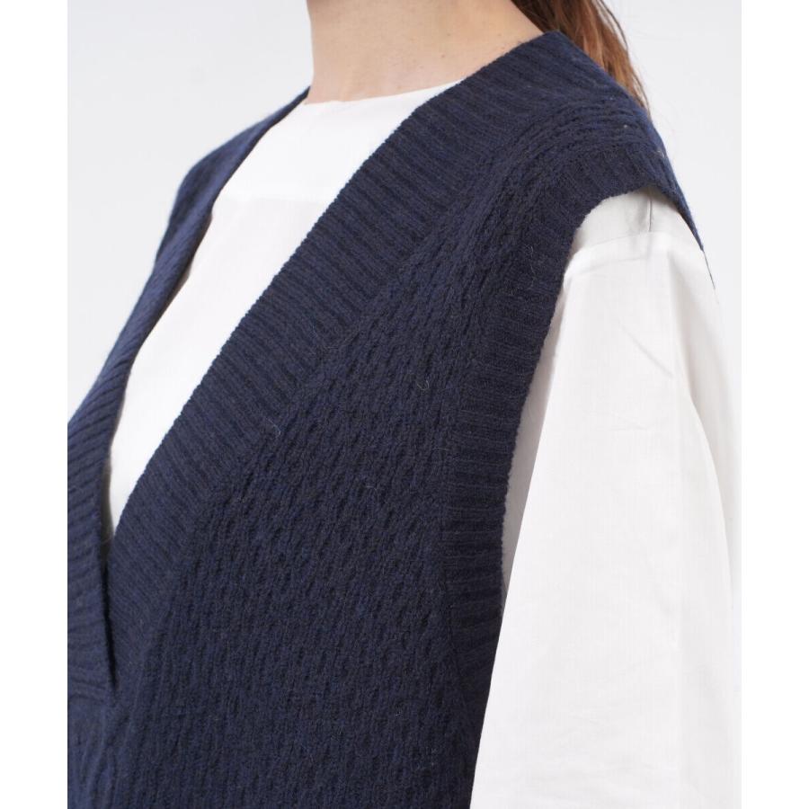Midi Umi ミディウミ long vest ロングベスト ネイビー ミディウミ