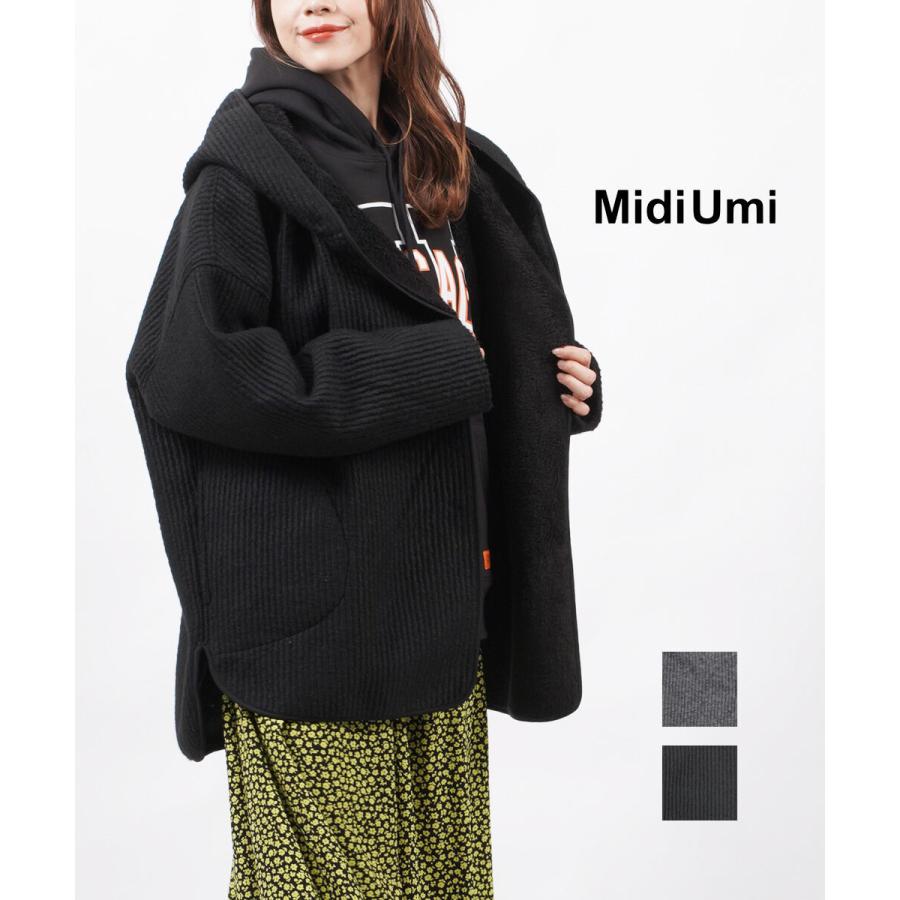 MidiUmi ミディウミ フード付きロングボアコート リバーシブル MidiUmi ミディウミ フード付きロングボアコート リバーシブル MidiUmi
