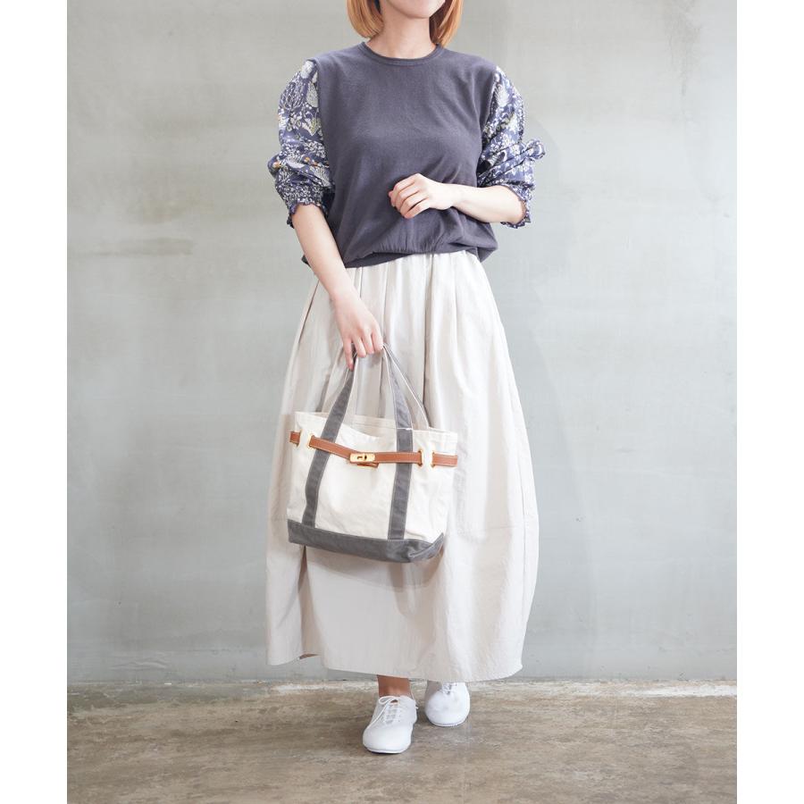 極美品　sosotto　リバティプリント　Day's Eye　7分袖　チュニック ソソット リネンコットンリバティ袖ドッキング7分袖プルオーバー