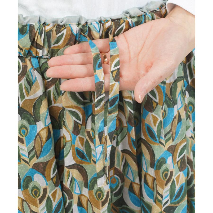 ソソット LIBERTYタナローンミモレ丈タックギャザースカート sosotto