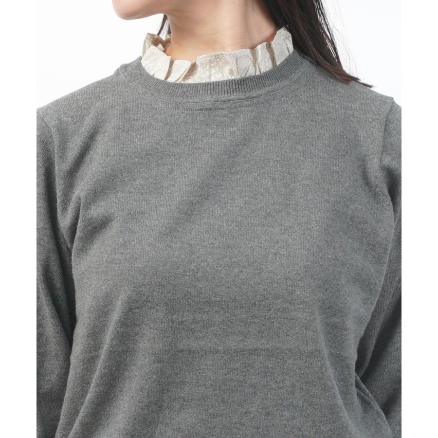 ソソット コットンカシミヤLIBERTYフリルカラープルオーバー sosotto