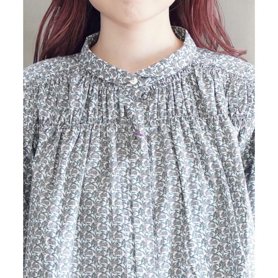 新品未使用タグ付き　liberty【sosotto】バンドカラーコットンシャツ 新品未使用タグ付き Liberty×sosotto バンドカラーコットンシャツ