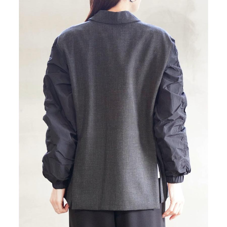 CHIGNON シニヨン オーバーブルゾン ブラック 2024秋冬 未使用 シニヨン 袖MA-1ドッキングジャケット CHIGNON レディース 国内正規品