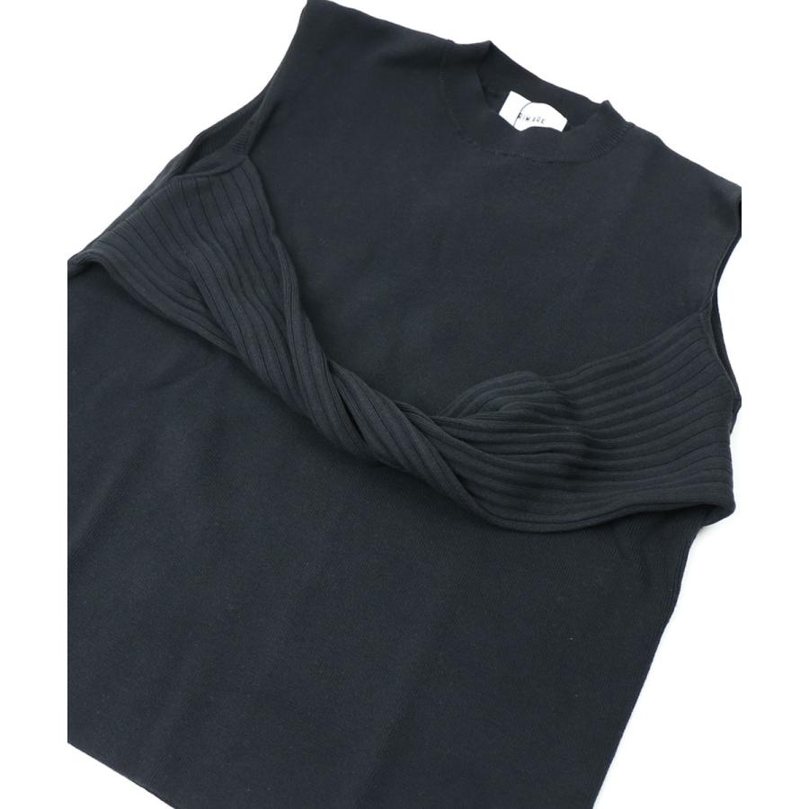 リムアーク ノースリーブプルオーバー リブニットツイスト