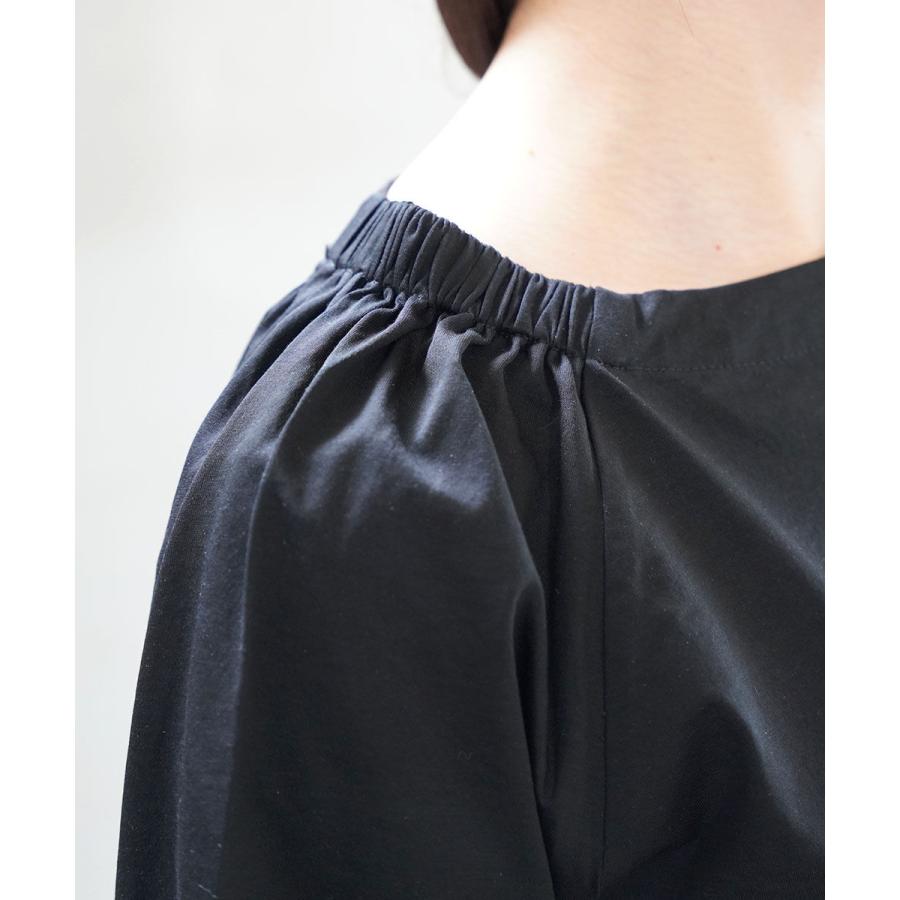 ブルーコム 綿シルケット肩ギャザープルオーバー BLEU COMME