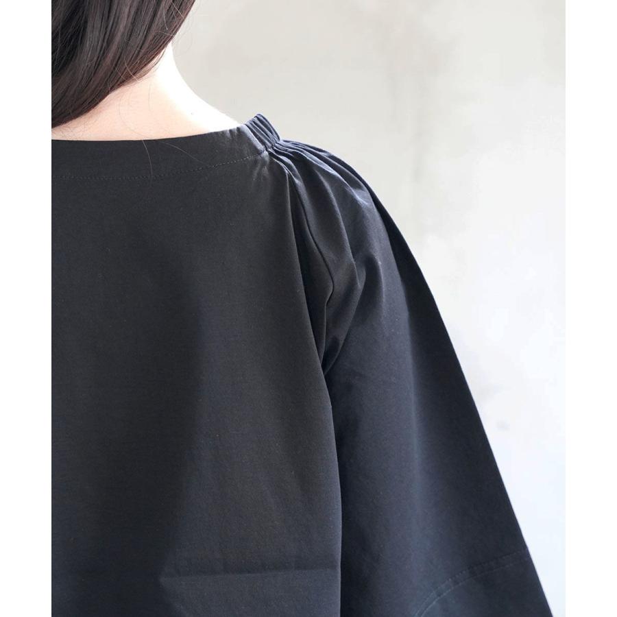 ブルーコム 綿シルケット肩ギャザープルオーバー BLEU COMME