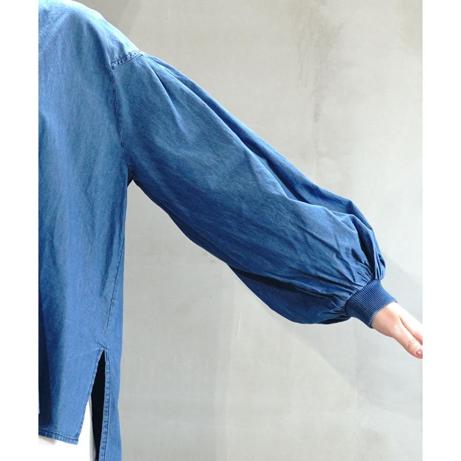 ブルーコム デニム袖ふんわりシャツ BLEU COMME. 516956 国内正規品 2025春夏新作 送料無料 ブルーコム デニム袖ふんわりシャツ BLEU COMME. レディース 国内正規