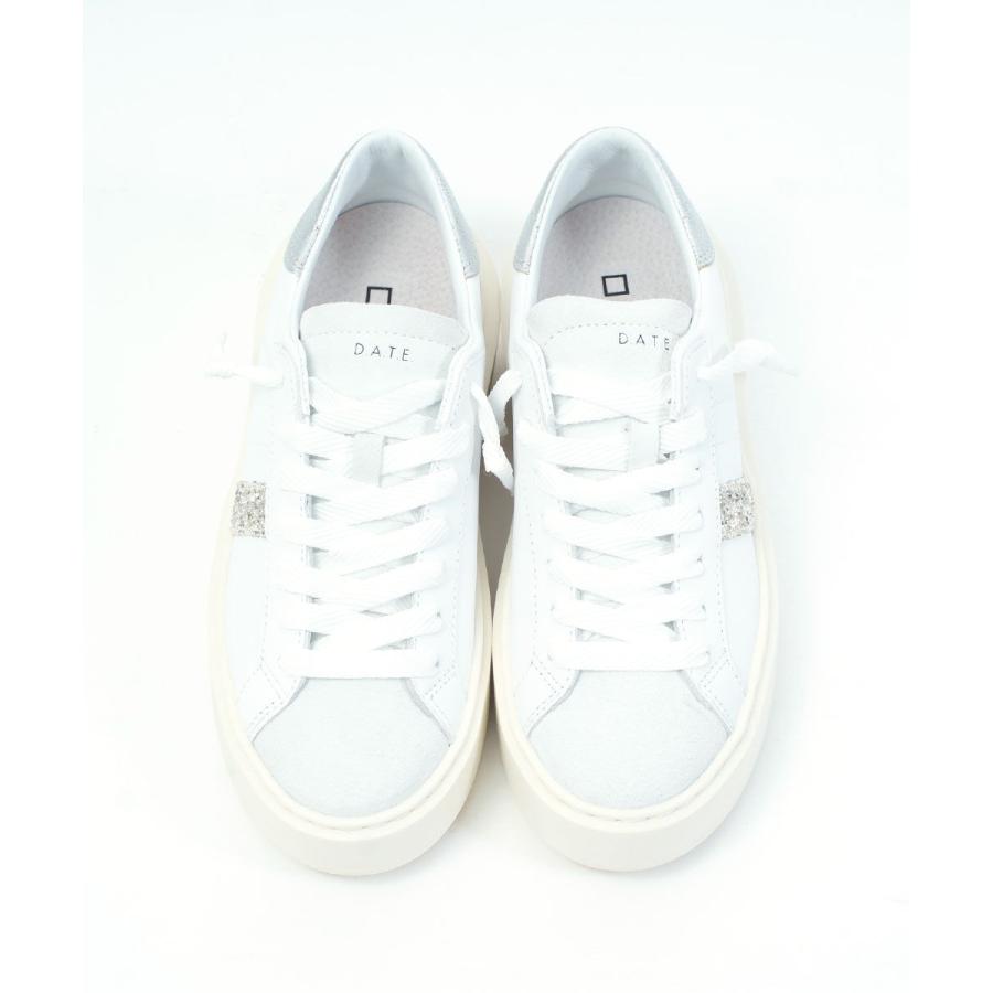 デイト HILL LOW PLATFORM CALF WHITE-SILVER D.A.T.E. レディース