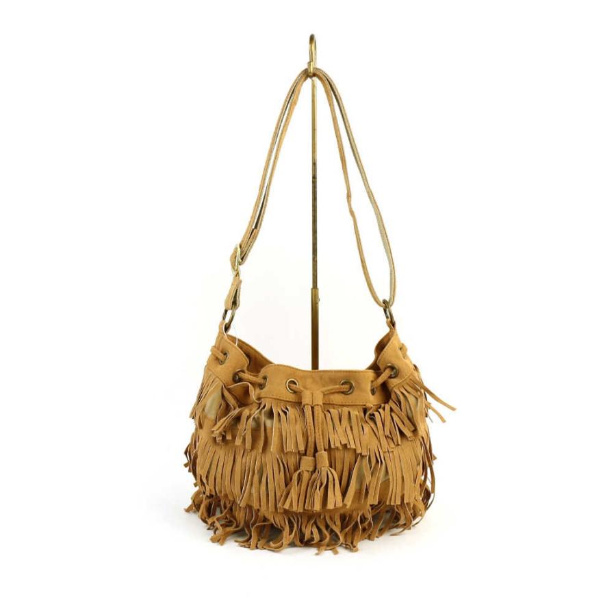 MEISSI(メイシ) ピッグスエードフリンジ 巾着ショルダーバッグ・53154301013・0061502    レディース 女性 誕生日プレゼント ギフト 正規品 新品 Meissi（メイシ） MEISSI(メイシ)ピッグスエード フリンジ 巾着