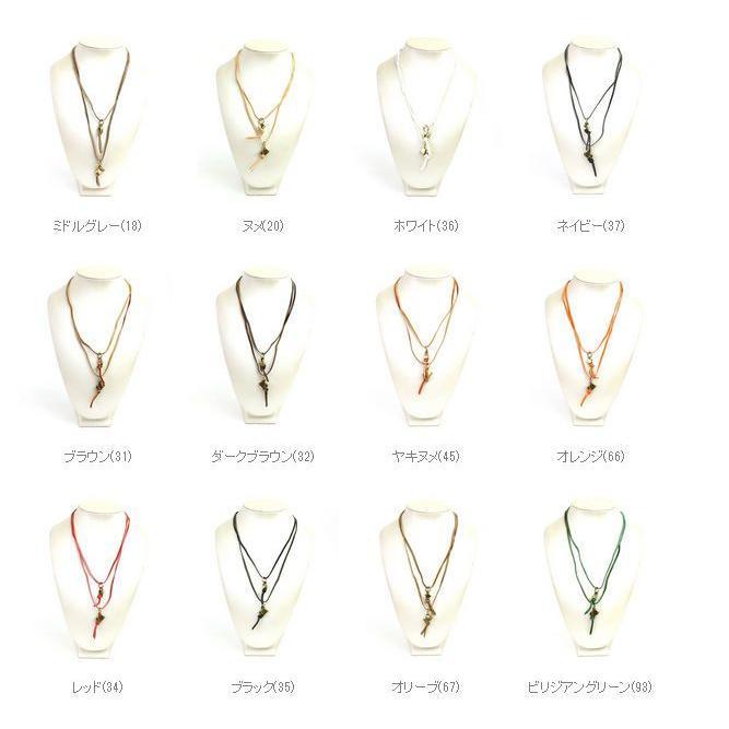 IL BISONTE（イルビゾンテ） レザー チャーム付き 二連 ネックレス