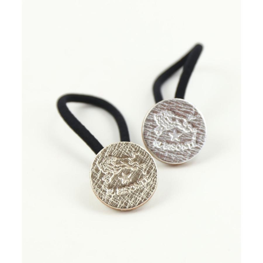 【美品】IL BISONTE ヘアゴム プラチナ・シルバー IL BISONTE（イルビゾンテ） ヘアゴム メール便可能1 レディース 国内