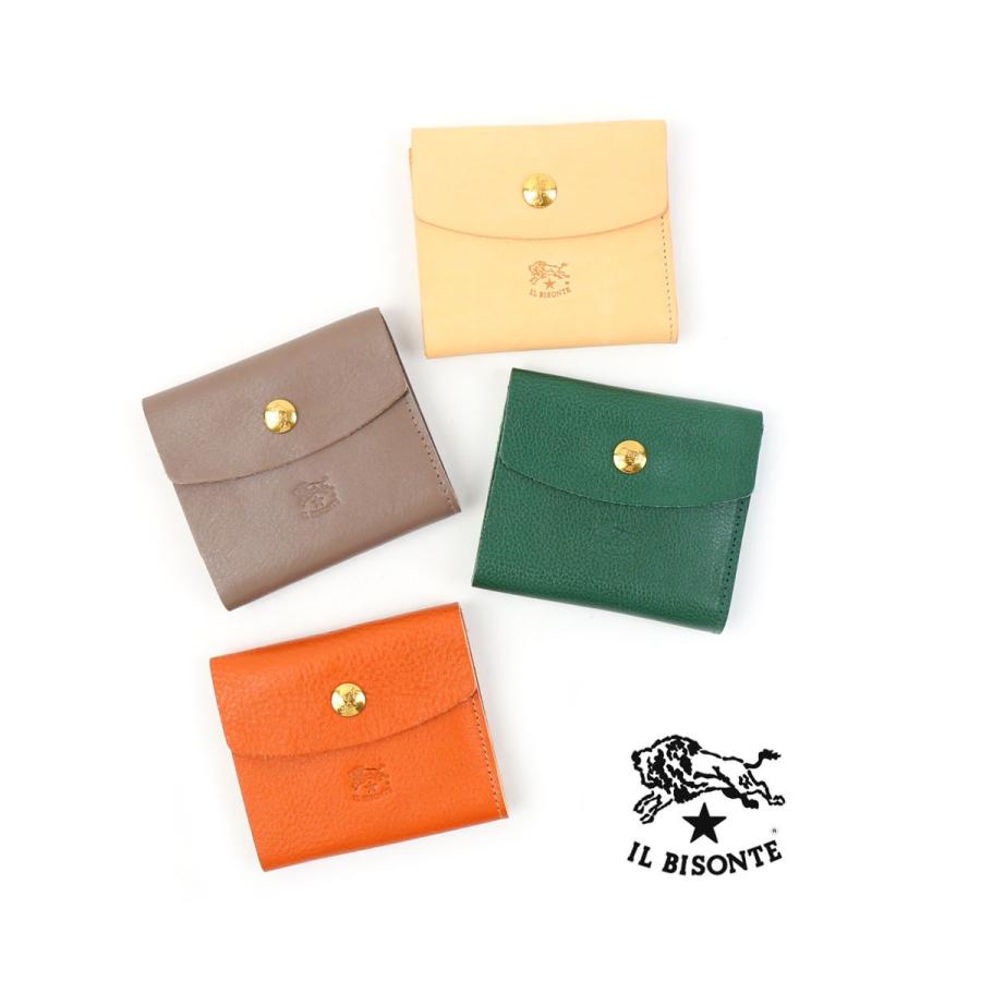 IL BISONTE イルビゾンテ 二つ折り財布 コンパクト　メンズ　レディース IL BISONTE（イルビゾンテ） 二つ折り財布 フラップウォレット