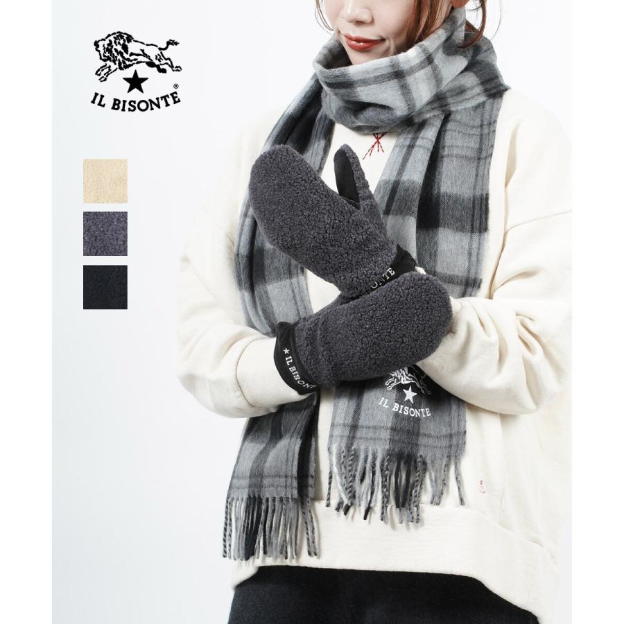 IL BISONTE（イルビゾンテ） フリースミトン 手袋 レディース 国内正規