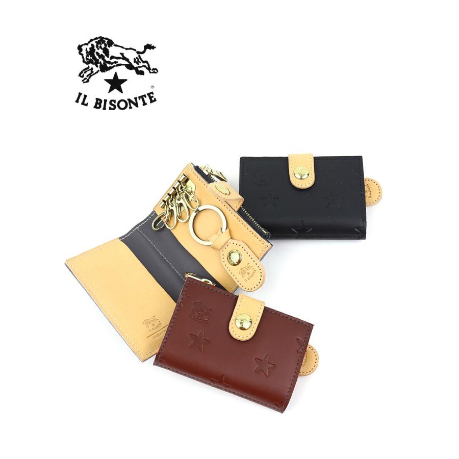 ✨新品✨イルビゾンテ IL BISONTE ミニ財布 キーケース 小銭 お札入れ IL BISONTE（イルビゾンテ） キーケース カードケース付き4連キー
